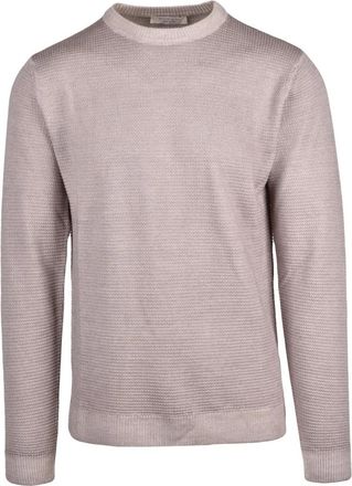 Wool & Co Trui met ronde hals - Heren - Ronde hals truien - Beige - M - Wol - Truien & Vesten