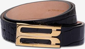 Victoria Beckham G&uuml;rtel aus Leder in Kroko-Optik Frame - 25 mm