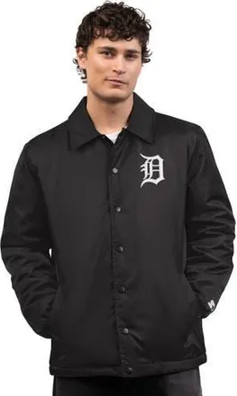 Starter Mens Starter Black Detroit Tigers Full-Snap Coaches Jacket at Nordstrom, Size Medium