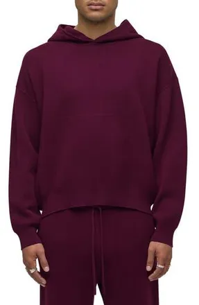 Hudson Cotton & Cashmere Double Knit Hoodie in Bordeaux at Nordstrom Rack, Size Xx-Large