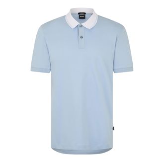 HUGO BOSS Heren Melange Regular Poloshirt (Pastelblauw)