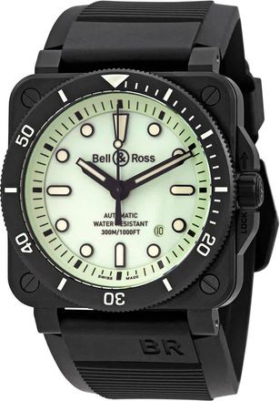 Bell & Ross BR 03-92 Diver Automatic Green Dial Mens Watch BR0392-D-C5-CE/SRB