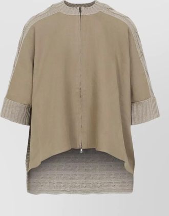 Max Mara linen cable-knit short-sleeve cardigan