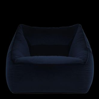 Icon Brand Natalia Velvet Adults Bean Bag Armchair, Large Beanbag Dusk Pink in Dark Blue