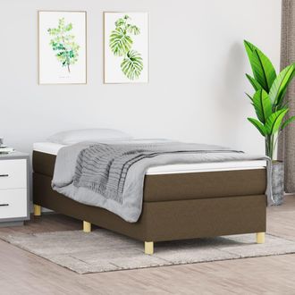vidaXL Estructura De Cama Sin Colch&oacute;n Tela Marr&oacute;n Oscuro 100x200 Cm Vidaxl