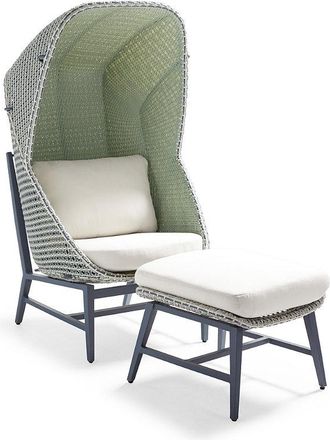 Frontgate Kala Accent Chair Replacement Cushions - Quick Dry, Snow - Frontgate