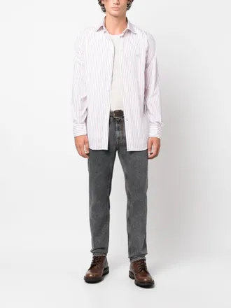 Etro Logo-Embroidered Striped Shirt - Pink