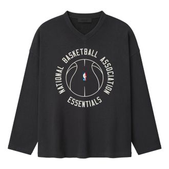 Fear of God x NBA X Barkley Hendricks Long Sleeve V-Neck T-Shirt Faded Black 125BH264701F