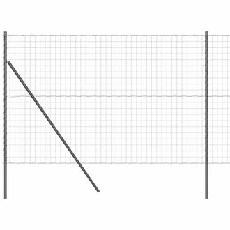 Berkfield Home Euro Fence with 7 Posts 1.5x10 m Galvanised Steel Grey