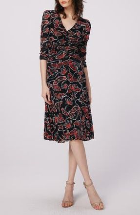 Diane Von F&uuml;rstenberg Ivan Reversible Geo & Floral Print Dress in Flutterfly M/stadium Geo R Sm at Nordstrom Rack, Size Large