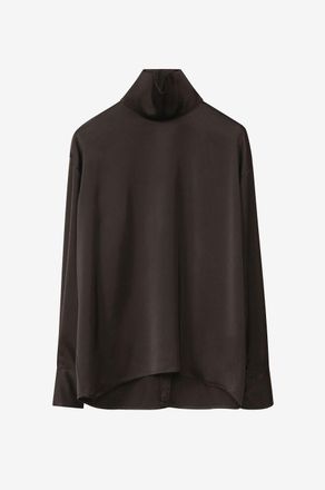 Fabiana Filippi Weite Satinbluse mit Stehkragen