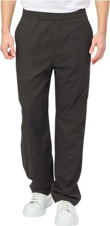 A|X Armani Exchange Zwarte elastische taille broek - Heren - Straight fit broeken - Zwart - W29 - Katoen - Broeken