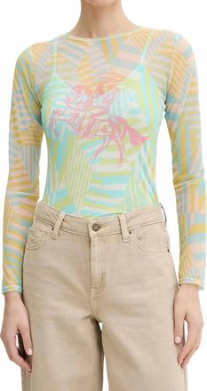 Never Fully Dressed Western Abstract Long Sleeve Top In Multicolor