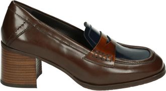 Pertini Bruine Instappers met Rubberen Zool - Dames - Pumps - Bruin - 42 EU - Leer - Schoenen