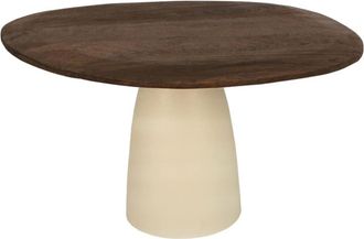 Moloo Mesa de comedor redonda 4 personas d140 madera marr&oacute;n