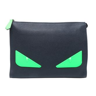 Fendi Navy Leather Clutch Bag (Pre-Owned)