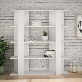 Decortie Tita 4 Tier Bookcase Wall Mounted Shelving Unit 122cm in White | Size: 1 Pack