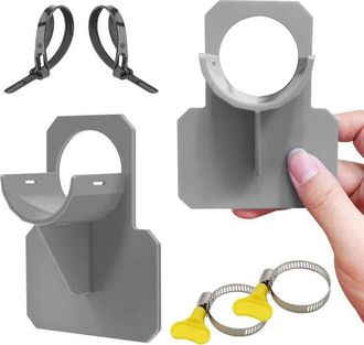 No Brand Juego De 2 Soportes Para Mangueras De Piscina - Montaje Robusto Para Mangueras De Piscina (30-37 Mm) - Resistente A Pinchazos Y Desgarros