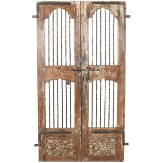 Biscottini International Puerta Corredera Medieval Antigua Interior O Exterior De Madera Maciza Y Hierro