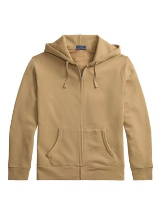 Polo Ralph Lauren zip-up hoodie - men - Polyester/Cotton/Elastane - L - Neutrals