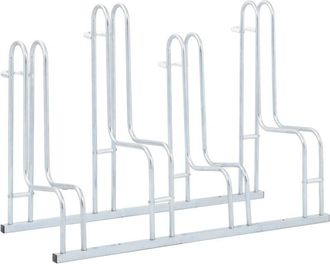 vidaXL Vidaxl - Soporte Para 4 Bicicletas Suelo Independiente Acero Galvanizado