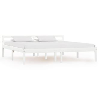 Berkfield Home Bed Frame White Solid Pine Wood 160x200 cm