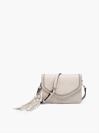 Jen & Co. Womens Sloane Vegan Crossbody Bag In Greige