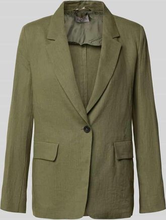 Emme Regular Fit Blazer aus Leinen Modell VINCITA in Oliv, Gr&ouml;&szlig;e 36