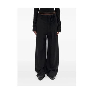 Ann Demeulemeester Wide Trousers, female, Black, Size: 3XS Anneke Comfort Trousers