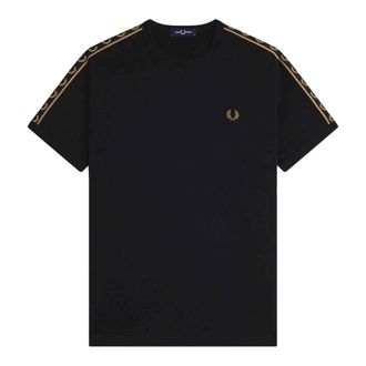 Fred Perry Hombre, Camisetas, Negro, Talla: L