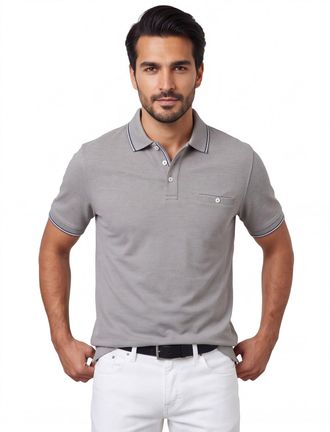 Baileys Grijze polo Baileys pique korte mouwen