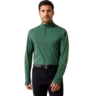 Ariat Mens SolVeil 1/4 Zip Baselayer Top Long Sleeve in Monstera, Size 2X-Large, by Ariat