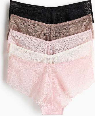 H&M 5er-Pack Hipster aus Spitze - Pink
