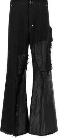 Rick Owens Jeans Joris con frange - Nero