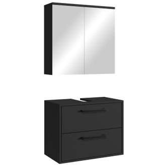 Badplaats Set Mueble Bajo Lavabo Florence 60 X 35 Cm - Negro Mate - Mueble