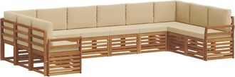 vidaXL Conjunto De Sof&aacute;s De Exterior 10 Uds. Natural Y Beige Vidaxl