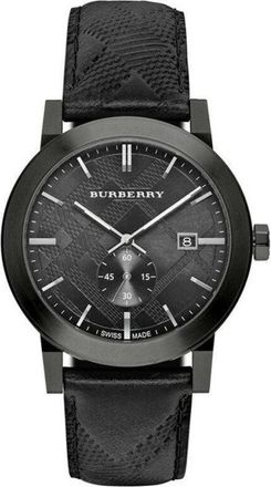 Burberry Accessoires, Heren, Zwart, ONE Size, Leer, Bu 9906 Horloge