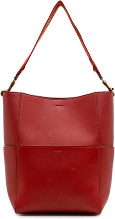 Celine Borsa a secchiello Seau Sangle media in pelle 2018 - Rosso