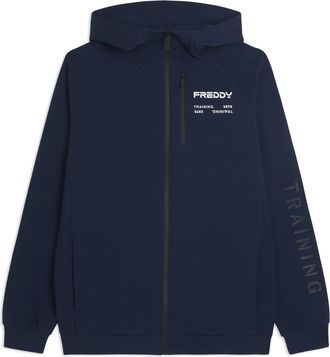 Freddy Felpa cappuccio zip con logo e dettagli tecnici