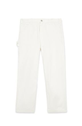 Fortela Allen Cotton Twill Workwear Trousers in White at Nordstrom, Size 35 Eu