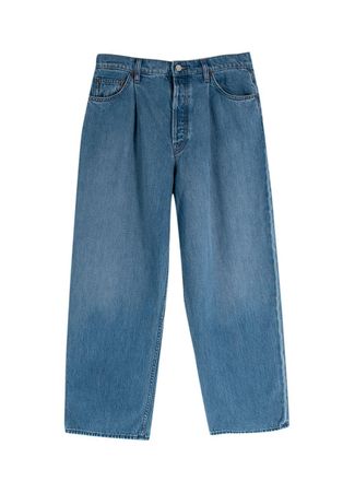 Mother The Fun Dip Mid-Rise Wide-Leg Jeans Size S