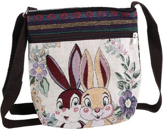 Generic Ethnic Style Canvas Crossbody Bag, Embroidery Animal Shoulder Bag, Casual Butterfly Ethnic Style Knitted Tote Handbag(E)