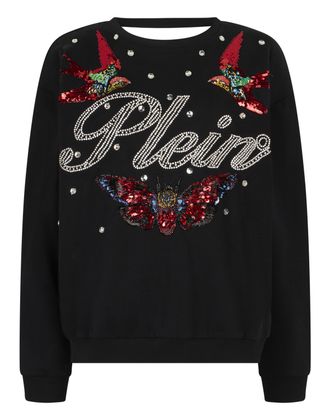 Philipp Plein Open Back Sweatshirt Tattoo Strass