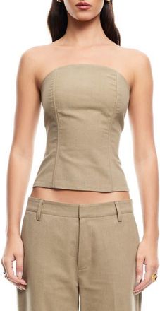 Lioness Untamed Strapless Cotton Top in Sage at Nordstrom, Size X-Large