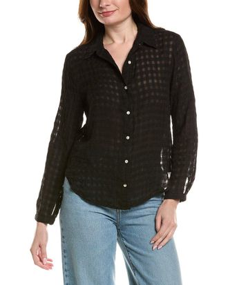Bella Dahl Clean Front Button Down Linen-Blend Shirt