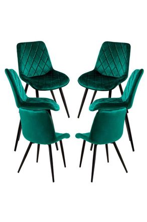 Regalos Miguel Packs Sillas Comedor - Pack 6 Sillas Min Terciopelo - Verde