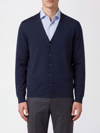 Canali V-Neck Button-Up Wool Cardigan