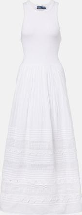 Polo Ralph Lauren Lace-trimmed cotton-blend maxi dress