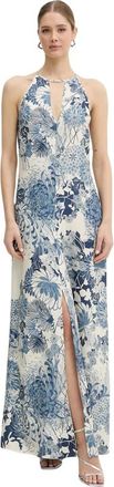 Guess Bloemen Halter Maxi Jurk - Dames - Avondkleed - Veelkleurig - XS - Kleedjes