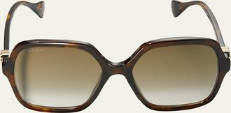 Gucci Oversize Rectangle Acetate Sunglasses